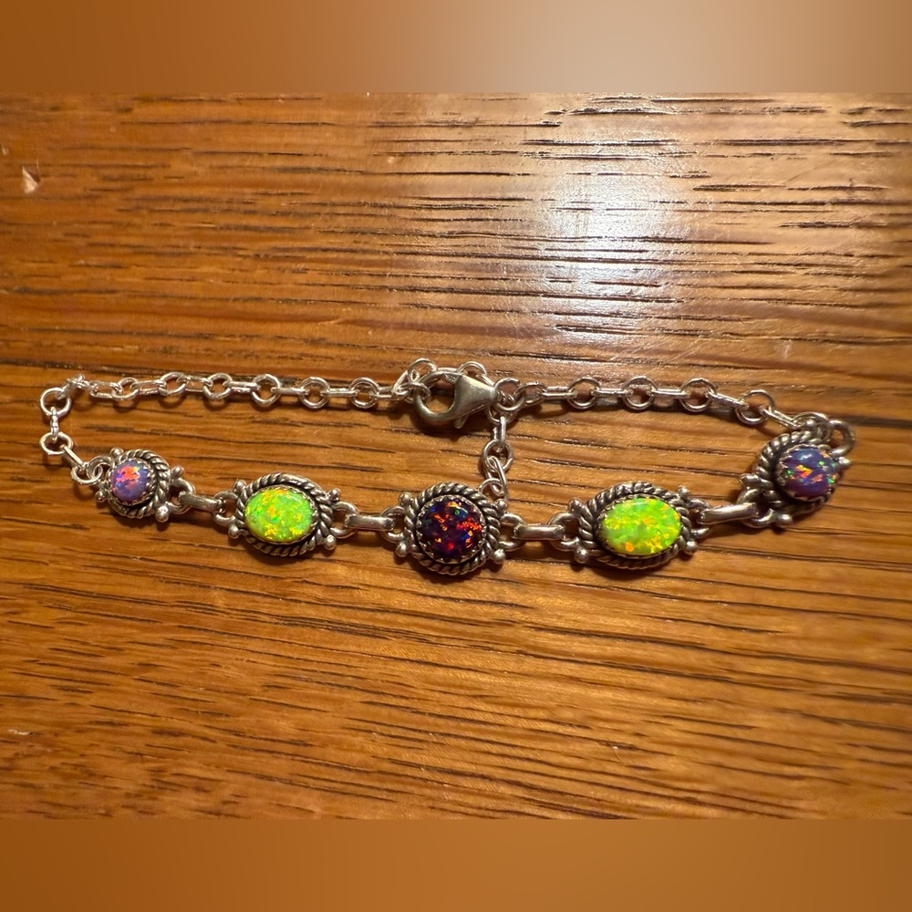 Balloon Opal Sterling Silver 925 Bracelet